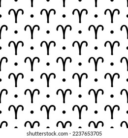 Vector seamless pattern with Aries, zodiac sign. Simple design for wrappings, textile, wallpaper and backgrounds.