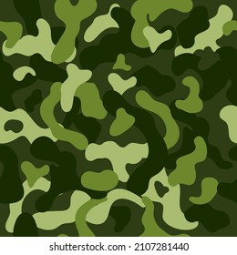 Patrón vectorial sin fisuras del camuflaje verde oliva del ejército. Plantilla de concepto militar para fondo, impresión, fondo de pantalla, web, diseño.