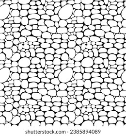vector seamless pattern of arranged rocks