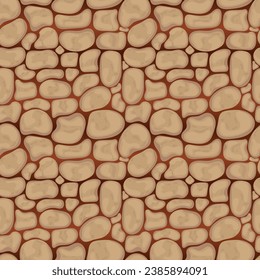 vector seamless pattern of arranged rocks