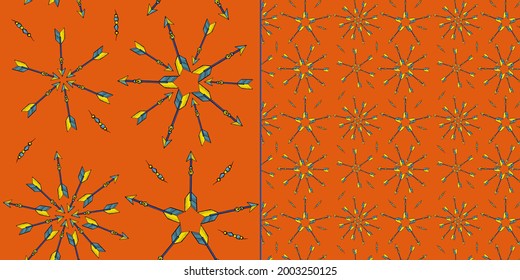 Vector seamless pattern with arrows. Useable for cards, posters, prints, textiles, banners, wrappers, wallpapers, surfaces.