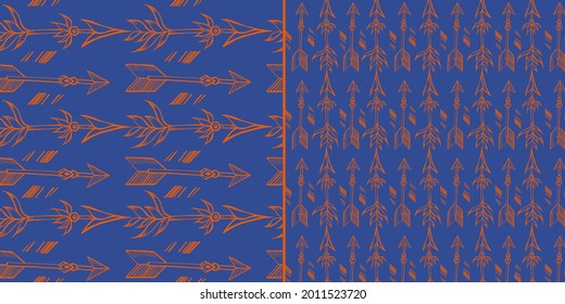 Vector seamless pattern with arrows. Useable for cards, posters, prints, textiles, banners, wrappers, wallpapers, surfaces.