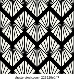 Vector seamless pattern. Art deco stylish texture. Repeating geometric tiles. Tileable monochrome swatch. 