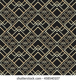 Vector seamless pattern in Art Deco style. Seamless background with square elements. Wallpaper in luxury style.