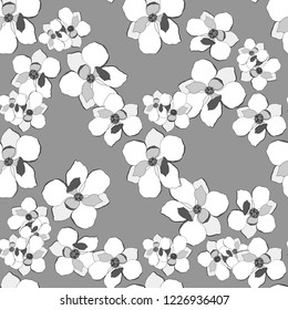  Vector seamless pattern in art Nouveau style.  Modern design for textiles, printing.Hand drawn.Hand drawn cartoon style.