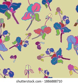 Vector seamless pattern in art nouveau style