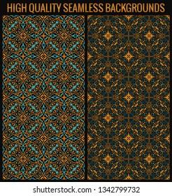 Vector seamless pattern with art ornament. Vintage elements for design in Eastern style. Ornamental lace tracery background. Ornate morocco decor for wallpaper. Endless texture