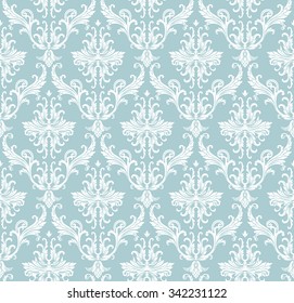 Vector seamless pattern with art ornament. Vintage elements for design in Victorian style. Ornamental lace tracery background. Ornate floral decor for wallpaper. Endless texture