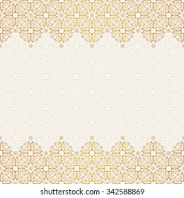 Vector seamless pattern with art ornament. Vintage elements for design in Victorian style. Ornamental lace tracery background. Ornate floral decor for wallpaper. Endless texture