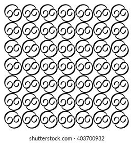 Vector seamless pattern with art ornament.  Elements for design . Ornamental lace tracery background. Endless texture.Black.