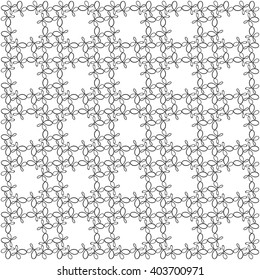 Vector seamless pattern with art ornament.  Elements for design . Ornamental lace tracery background. Endless texture.Black.