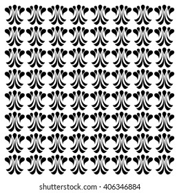 Vector seamless pattern with art ornament. Elements for design . Ornamental lace tracery background. Endless texture.Black.