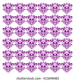 Vector seamless pattern with art ornament. Elements for design . Ornamental lace tracery background. Endless texture.Purple.