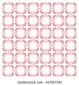 Vector seamless pattern with art ornament. Elements for design. Ornamental lace tracery background. Endless texture. Red.