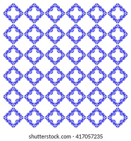 Vector seamless pattern with art ornament. Elements for design. Ornamental lace tracery background. Endless texture. Blue.