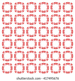 Vector seamless pattern with art ornament. Elements for design . Ornamental lace tracery background. Endless texture.Red white.