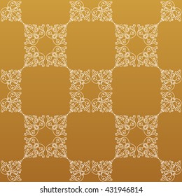 Vector seamless pattern with art ornament. Vintage elements for design in Victorian style. Ornamental lace tracery background. Ornate floral decor for wallpaper. Endless eastern texture