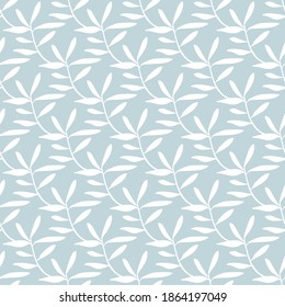 Vector seamless pattern. Artistic background with a floral pattern. Leaves, branches. Great design for any purpose. Simple scandinavian design. Nordic style.