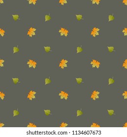 Vector seamless pattern with autumn leaves.