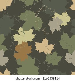 Vector seamless pattern of autumn leaves. Background for textile or book covers, wallpapers, design, graphic art, printing, hobby, invitation.