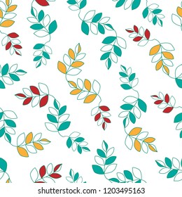 Vector seamless pattern with autumn leaves.