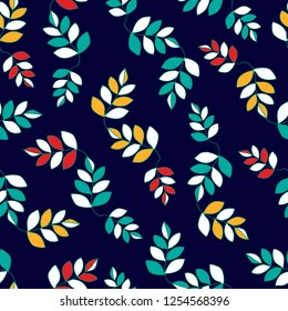 Vector seamless pattern with autumn leaves.