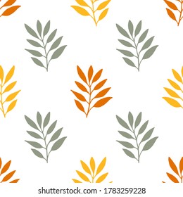 Vector seamless pattern of autumn leaves. Floral pattern