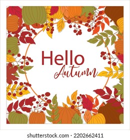 Vector seamless pattern of autumn leaves. Vector of abstract backgrounds with copy space for text - autumn sale