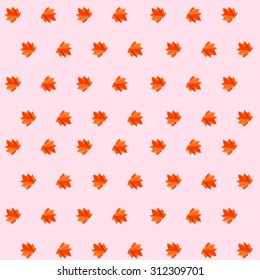 Vector seamless pattern of autumn leaves  in polygonal style.