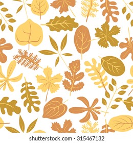 Vector seamless pattern with autumn leaves