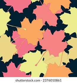 Vector seamless pattern of autumn maple leaves
