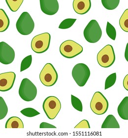 Vector seamless pattern with avocado