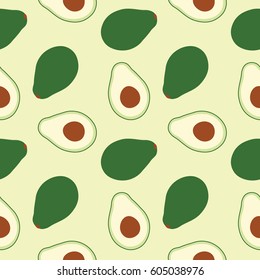 Vector seamless pattern with avocado