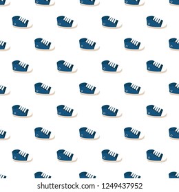 Vector seamless pattern of  baby sneakers. Baby shoes seamless pattern. 