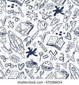 Vector seamless pattern "Back to school"