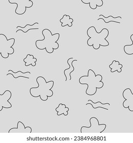 Vector seamless pattern background. abstract doodle flower and cloud pattern design.