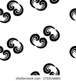 Vector seamless pattern background. Beautiful continuous illustration. Hand drawn abstract white and black art modern