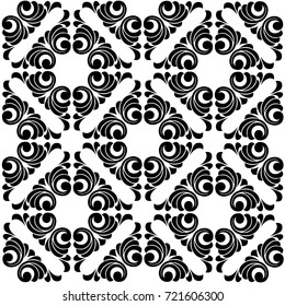 Vector seamless pattern. Seamless vector background. Black and white texture. Arabic ornament