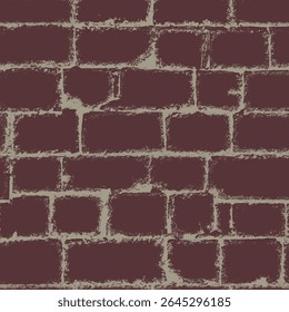 Vector seamless pattern or background with brick wall, stone. Orange, terracotta, decorative. Suitable for fabric, wallpaper, tiles. Funeral services. AI is not usedvv