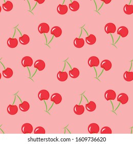 vector seamless pattern background with cherries. 