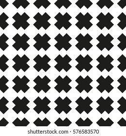 Vector seamless pattern. Seamless background with crosses. Abstract geometric pattern. Minimal background