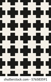 Vector seamless pattern. Seamless background with crosses. Abstract geometric pattern. Minimal background