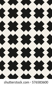 Vector seamless pattern. Seamless background with crosses. Abstract geometric pattern. Minimal background