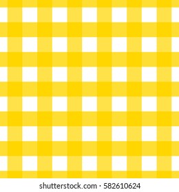 Vector seamless pattern. Background for decoration holiday St. Patrick's Day. Checkered pattern of yellow and white. Vichy cell.