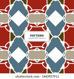 Vector seamless pattern background with different geometrical shapes of multiple colors. Illustration with symmetrical design. Kaleidoscope backdrop. Modern banner design template.