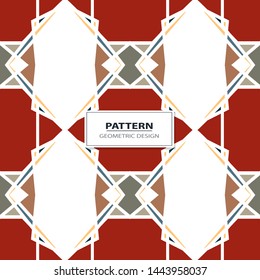 Vector seamless pattern background with different geometrical shapes of multiple colors. Illustration with symmetrical design. Kaleidoscope backdrop. Modern banner design template.