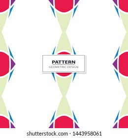 Vector seamless pattern background with different geometrical shapes of multiple colors. Illustration with symmetrical design. Kaleidoscope backdrop. Modern banner design template.