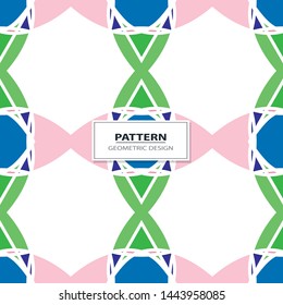 Vector seamless pattern background with different geometrical shapes of multiple colors. Illustration with symmetrical design. Kaleidoscope backdrop. Modern banner design template.