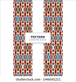 Vector seamless pattern background with different geometrical shapes of multiple colors. Illustration with symmetrical design. Kaleidoscope backdrop. Modern banner design template.