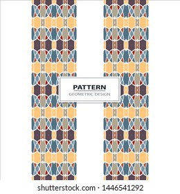 Vector seamless pattern background with different geometrical shapes of multiple colors. Illustration with symmetrical design. Kaleidoscope backdrop. Modern banner design template.